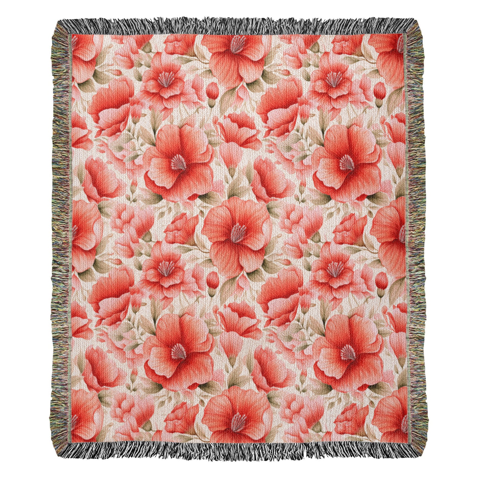 Spring Flowers Pattern 023 - 50" x 60" Heirloom Woven Blanket