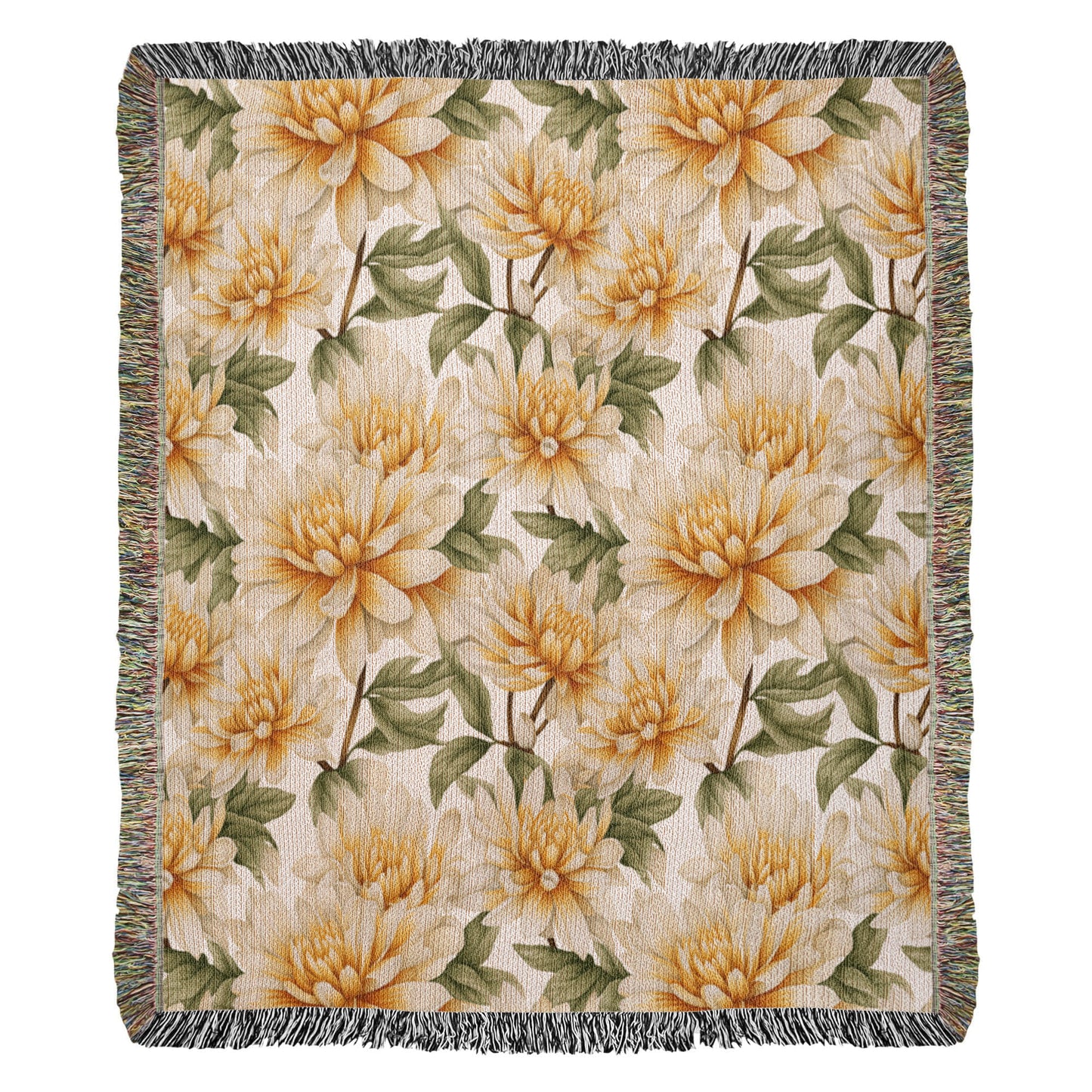 Spring Flowers Pattern 004 - 50" x 60" Heirloom Woven Blanket