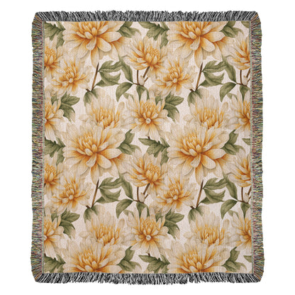 Spring Flowers Pattern 004 - 50" x 60" Heirloom Woven Blanket