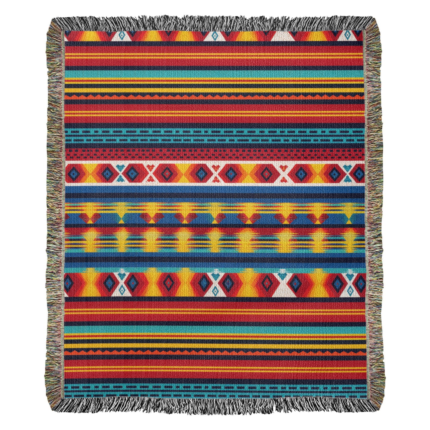 Mexican Textile Pattern 006 - 50" x 60" Heirloom Woven Blanket