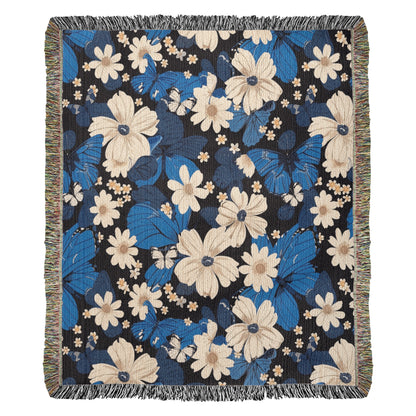 Butterflies And Flowers Pattern 025 - 50" x 60" Heirloom Woven Blanket