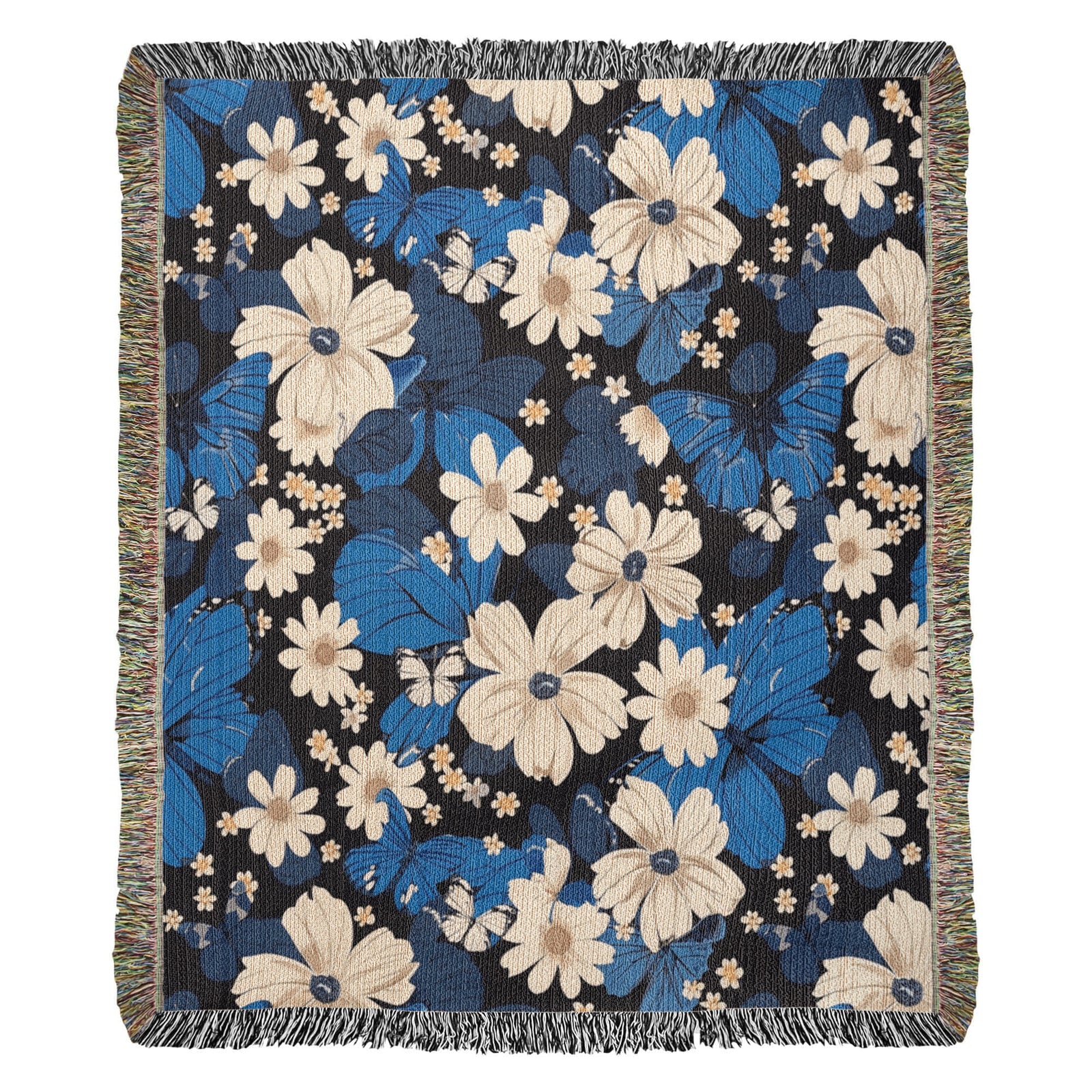 Butterflies And Flowers Pattern 025 - 50" x 60" Heirloom Woven Blanket