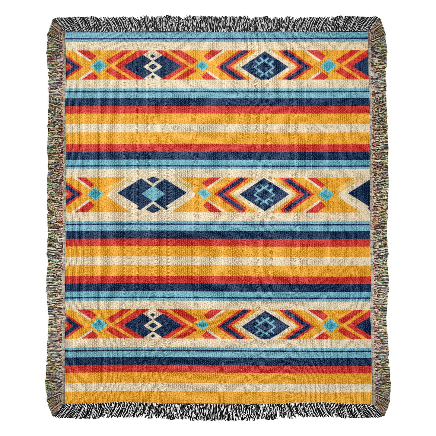 Mexican Textile Pattern 008 - 50" x 60" Heirloom Woven Blanket