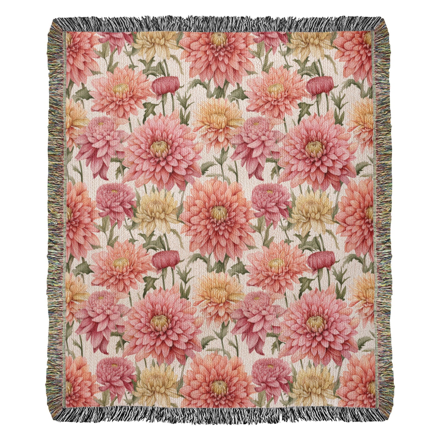 Spring Flowers Pattern 021 - 50" x 60" Heirloom Woven Blanket