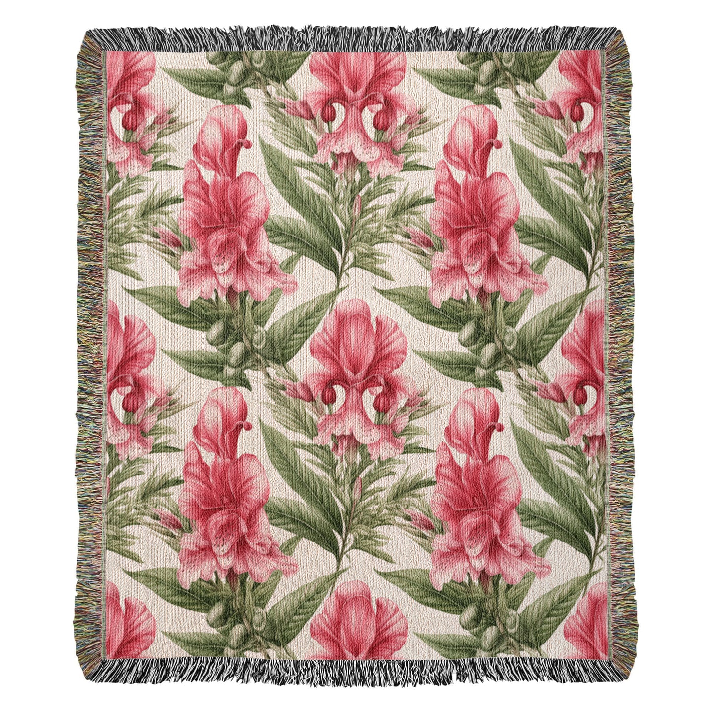 Spring Flowers Pattern 011 - 50" x 60" Heirloom Woven Blanket
