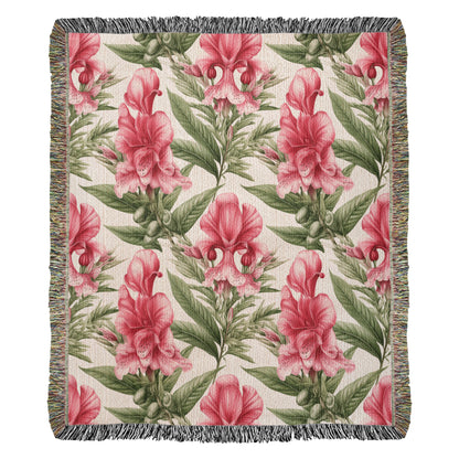 Spring Flowers Pattern 011 - 50" x 60" Heirloom Woven Blanket