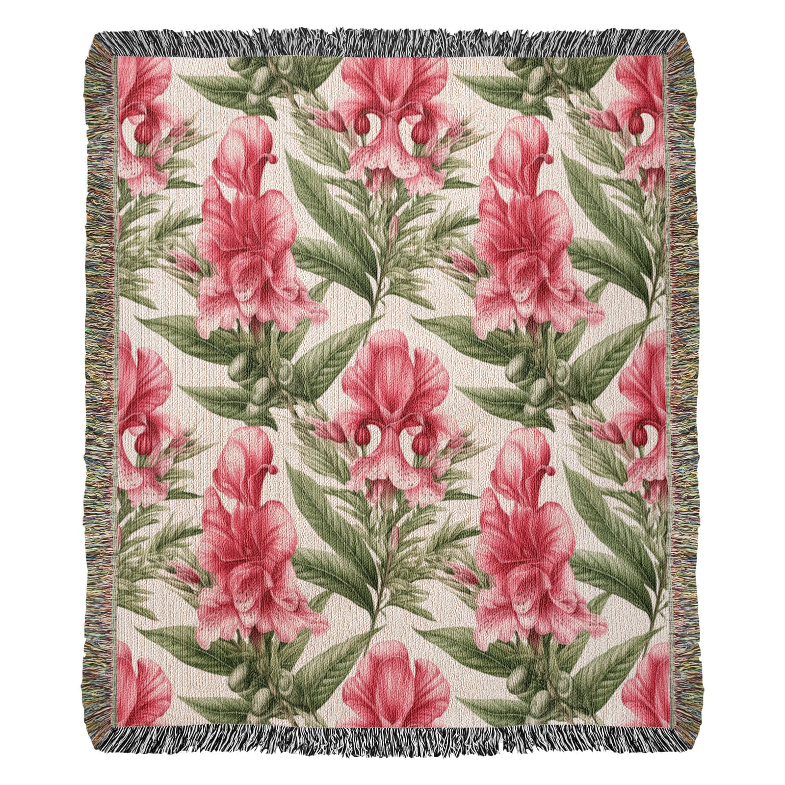 Spring Flowers Pattern 011 - 50" x 60" Heirloom Woven Blanket