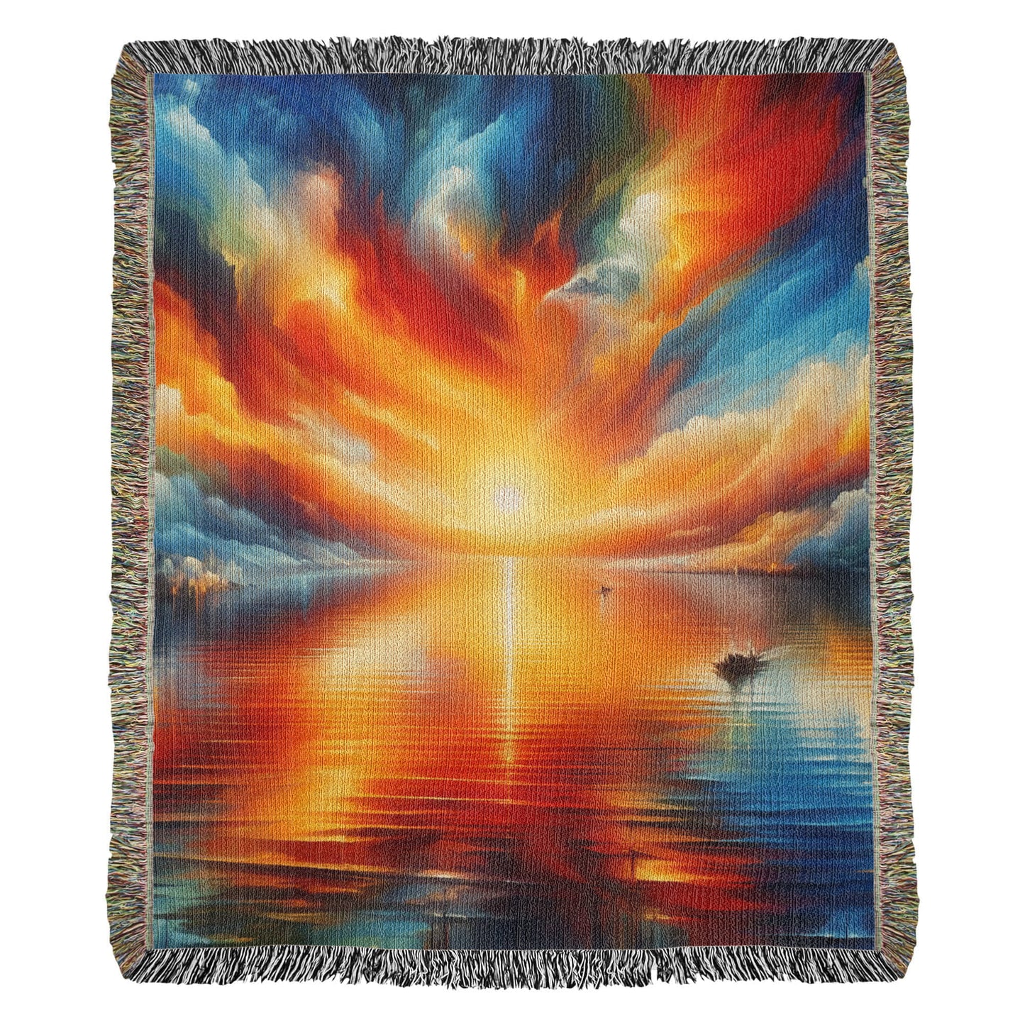Colorful Sunset 11 - 60" x 80" Heirloom Woven Blanket