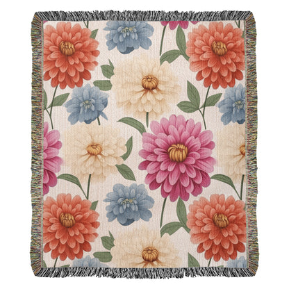 Spring Flowers Pattern 010 - 50" x 60" Heirloom Woven Blanket