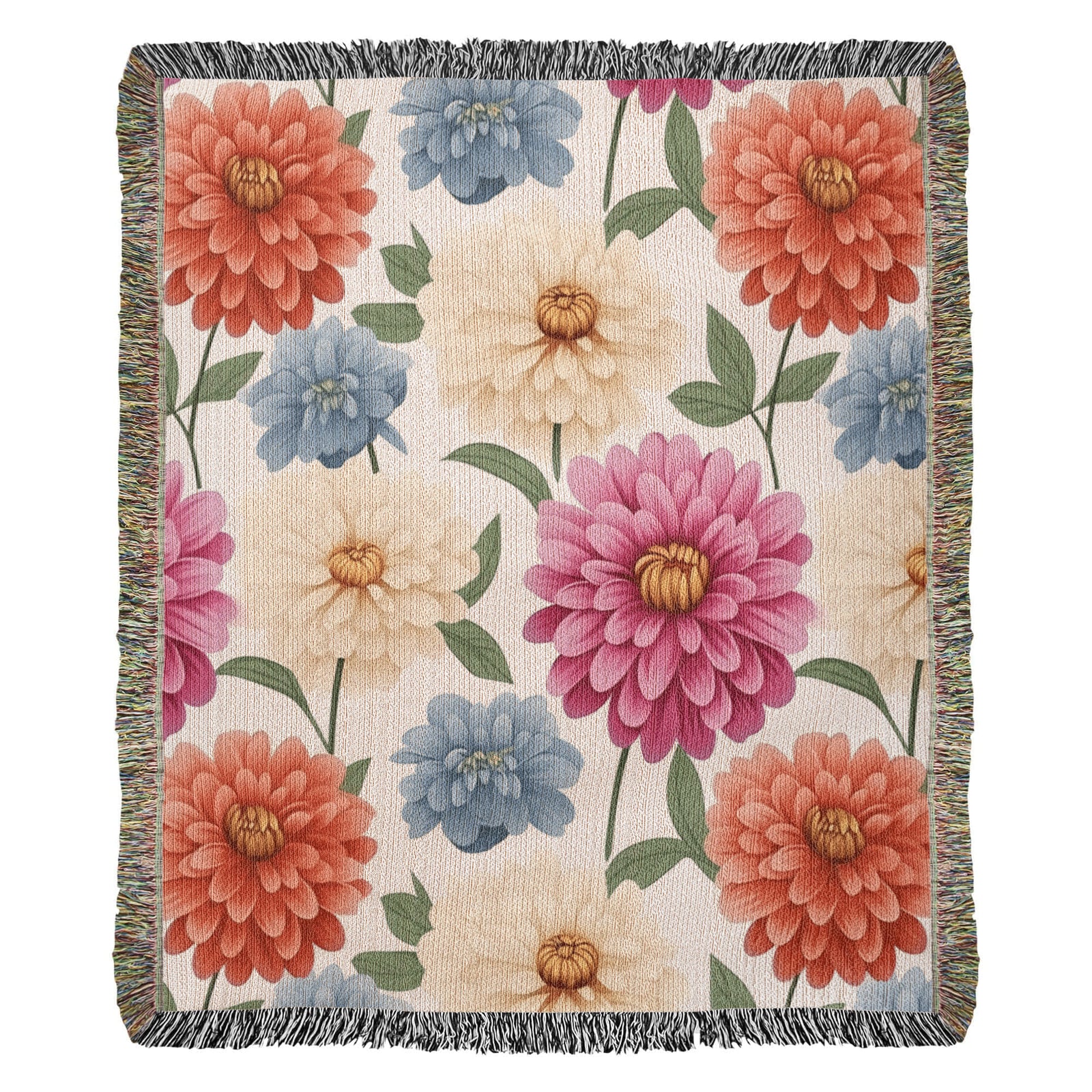 Spring Flowers Pattern 010 - 50" x 60" Heirloom Woven Blanket