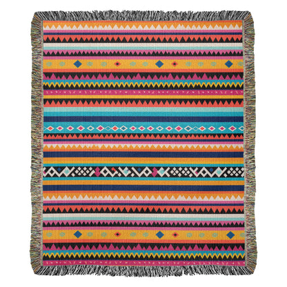 Mexican Textile Pattern 003 - 50" x 60" Heirloom Woven Blanket