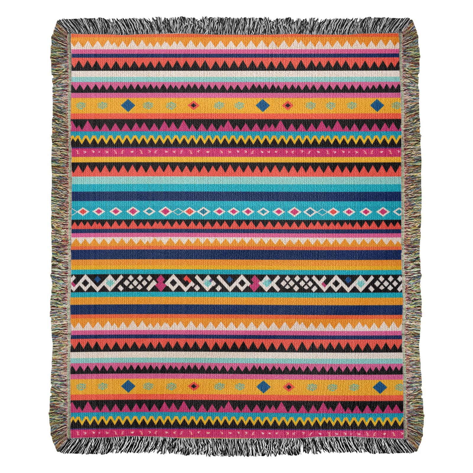 Mexican Textile Pattern 003 - 50" x 60" Heirloom Woven Blanket