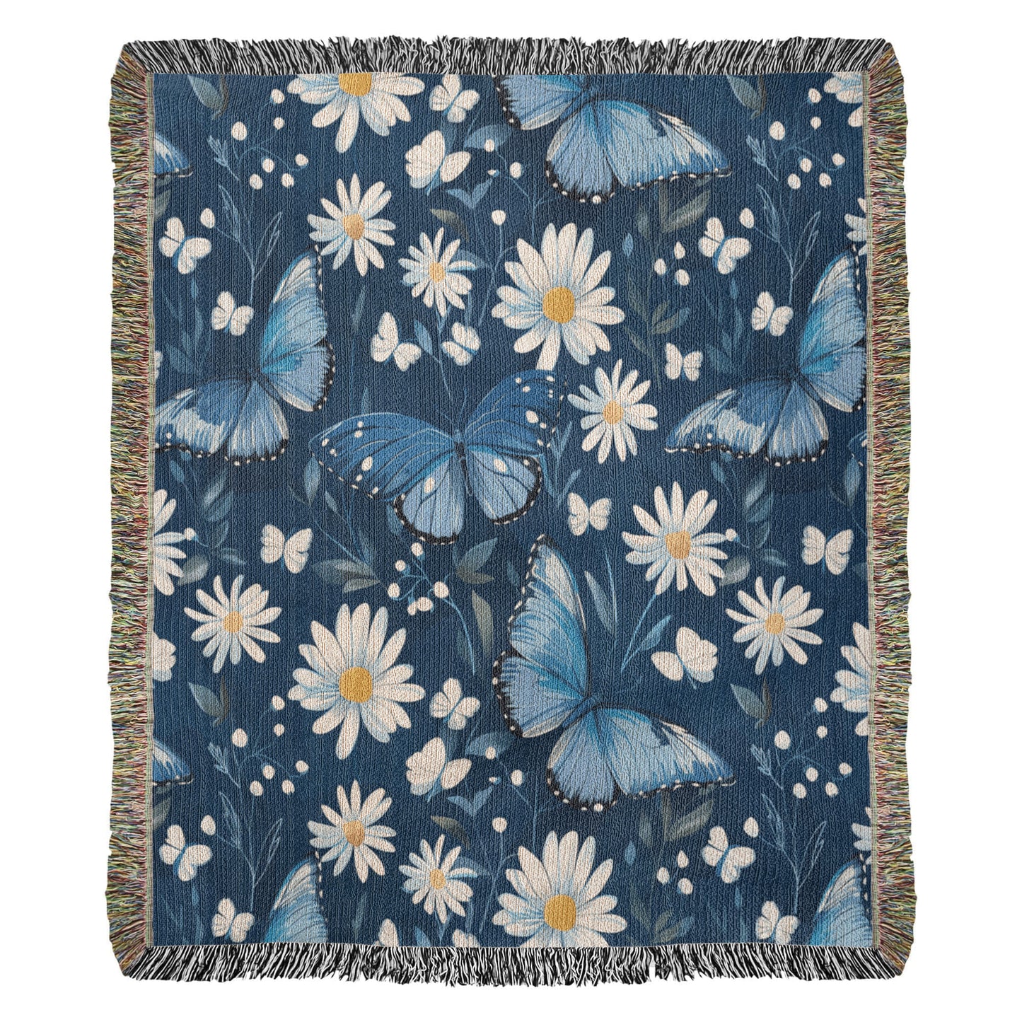 Butterflies And Flowers Pattern 015 - 50" x 60" Heirloom Woven Blanket