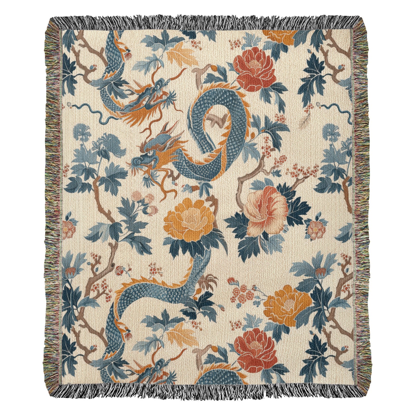 Chinoiserie Pattern 007 - 50" x 60" Heirloom Woven Blanket