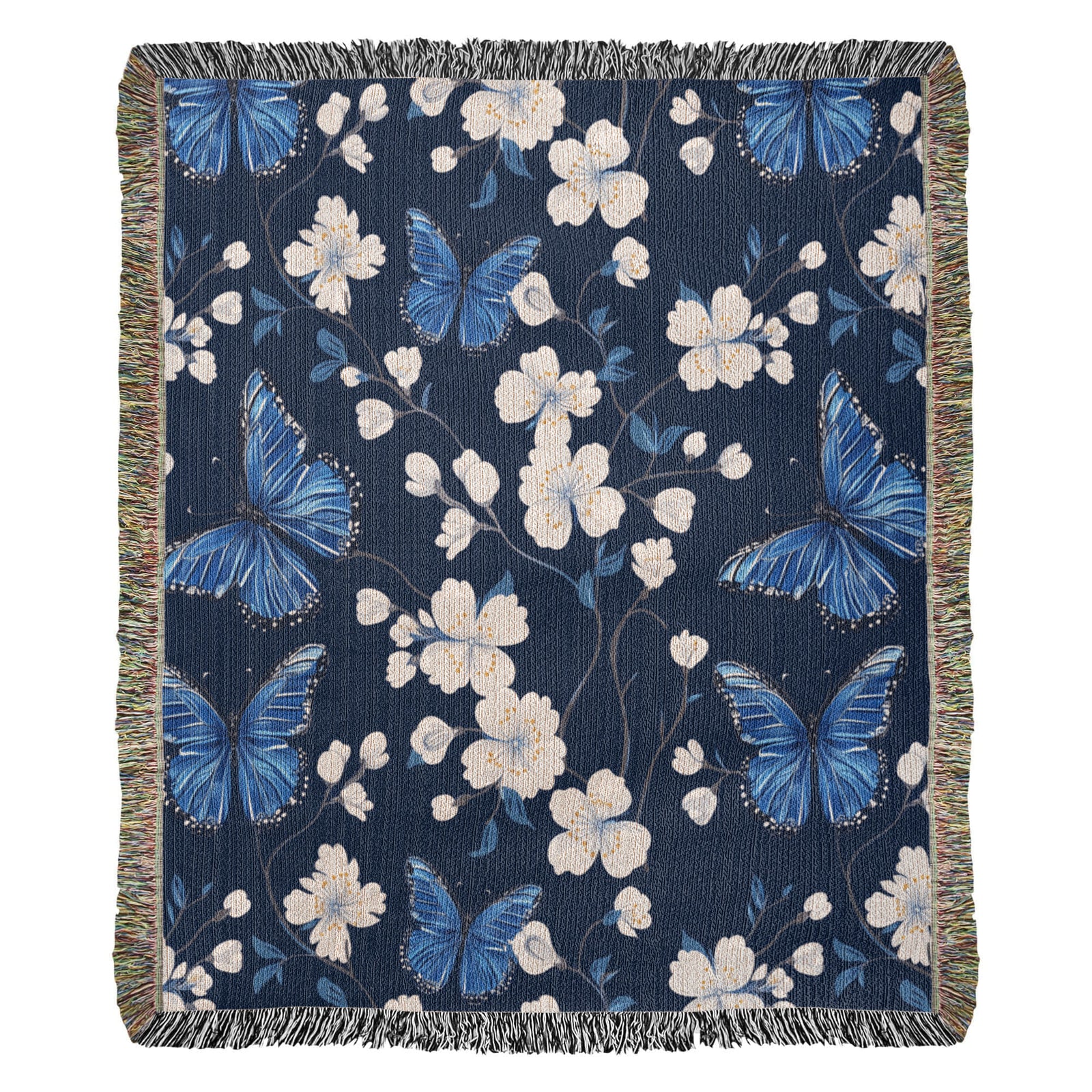 Butterflies And Flowers Pattern 003 - 50" x 60" Heirloom Woven Blanket
