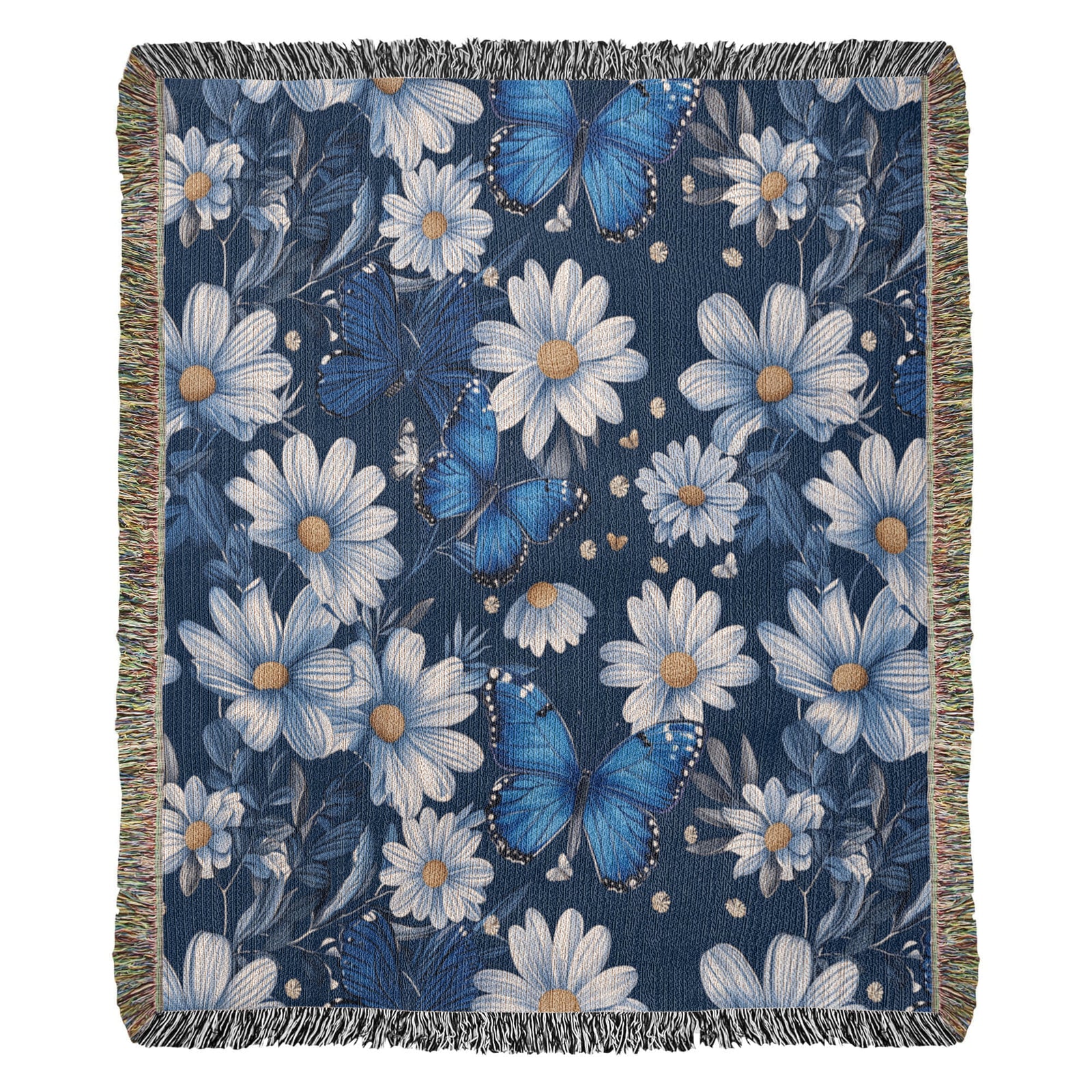 Butterflies And Flowers Pattern 001 - 50" x 60" Heirloom Woven Blanket