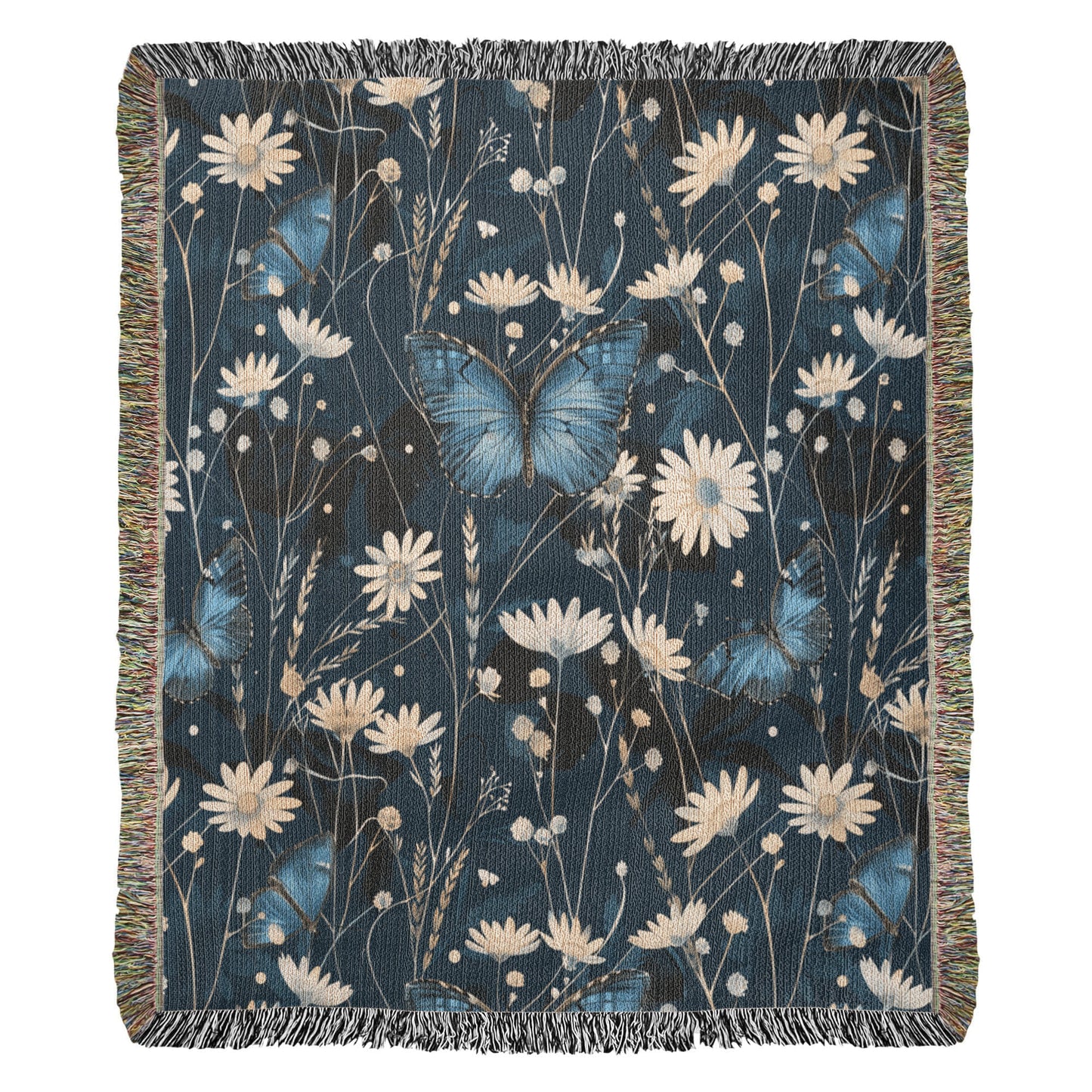 Butterflies And Flowers Pattern 017 - 50" x 60" Heirloom Woven Blanket