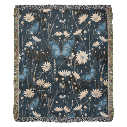Butterflies And Flowers Pattern 017 - 50" x 60" Heirloom Woven Blanket