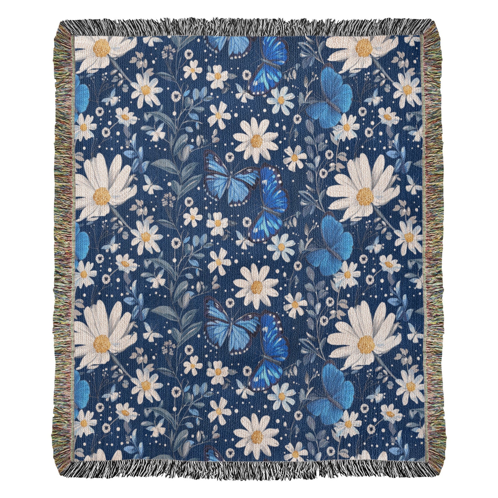 Butterflies And Flowers Pattern 018 - 50" x 60" Heirloom Woven Blanket