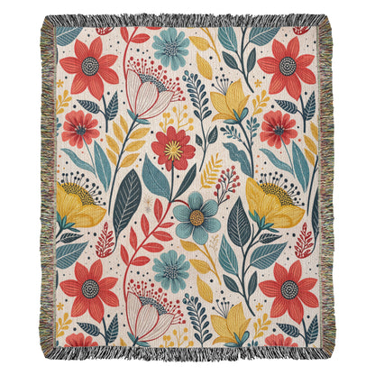Oversized Floral Pattern 011 - 50" x 60" Heirloom Woven Blanket