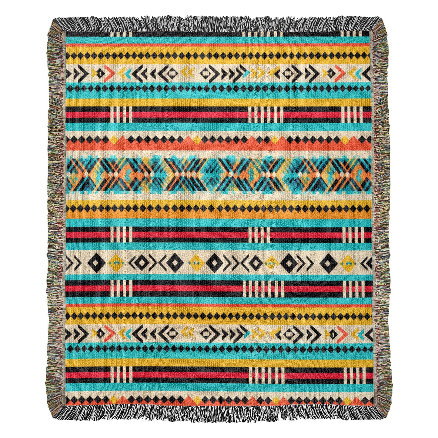 Mexican Textile Pattern 010 - 50" x 60" Heirloom Woven Blanket