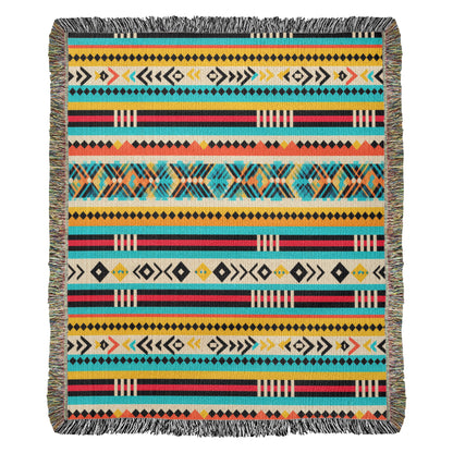 Mexican Textile Pattern 010 - 50" x 60" Heirloom Woven Blanket