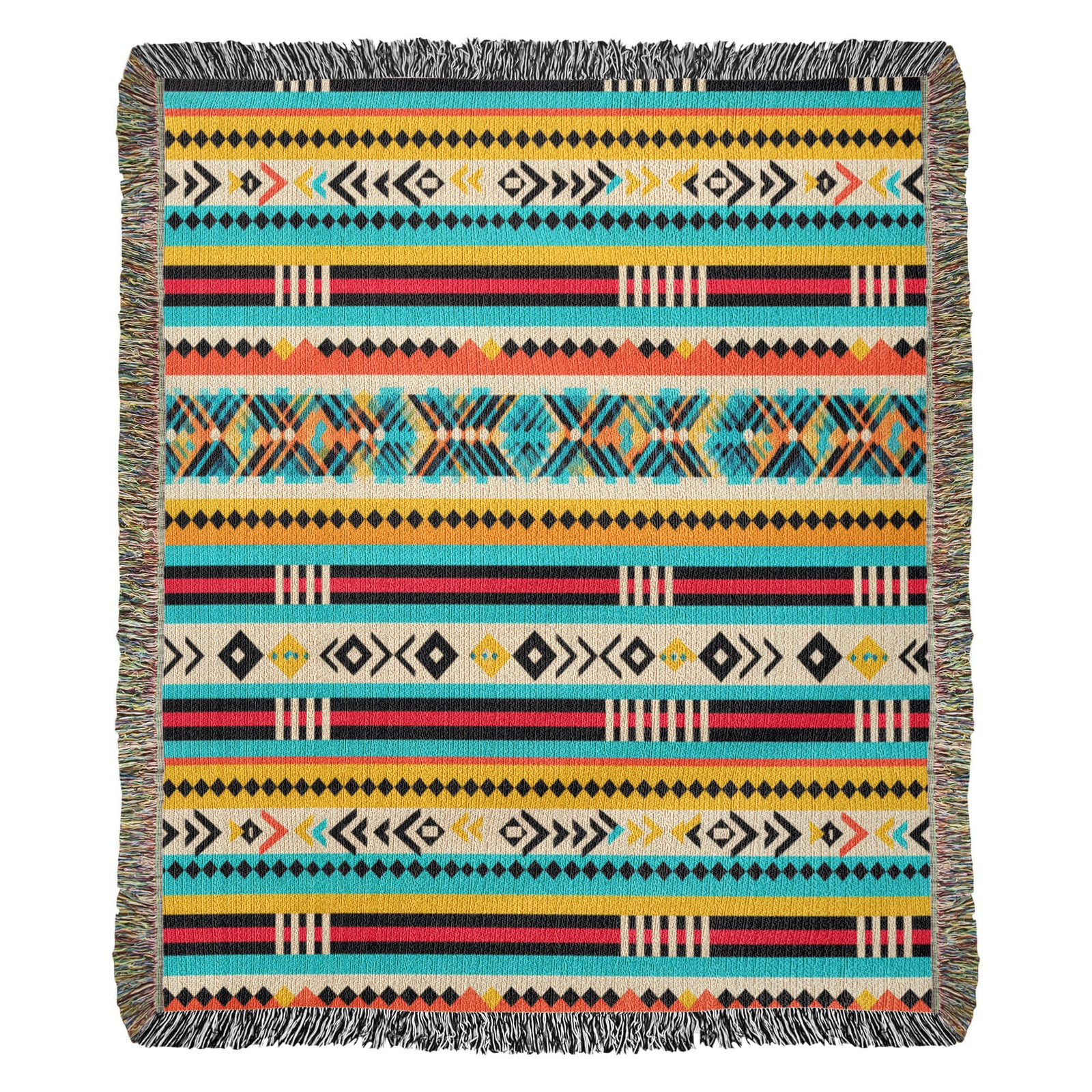 Mexican Textile Pattern 010 - 50" x 60" Heirloom Woven Blanket