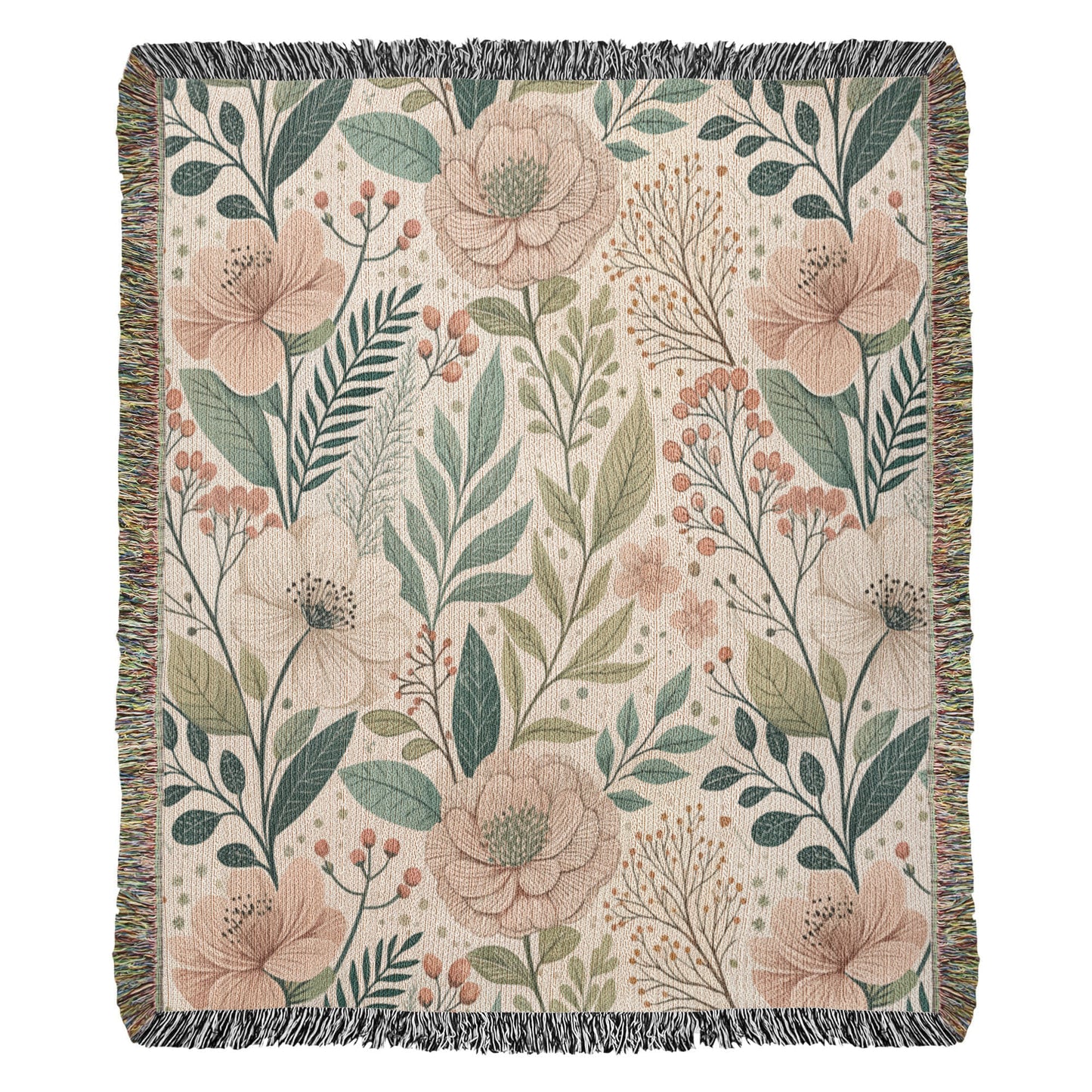 Oversized Floral Pattern 010 - 50" x 60" Heirloom Woven Blanket