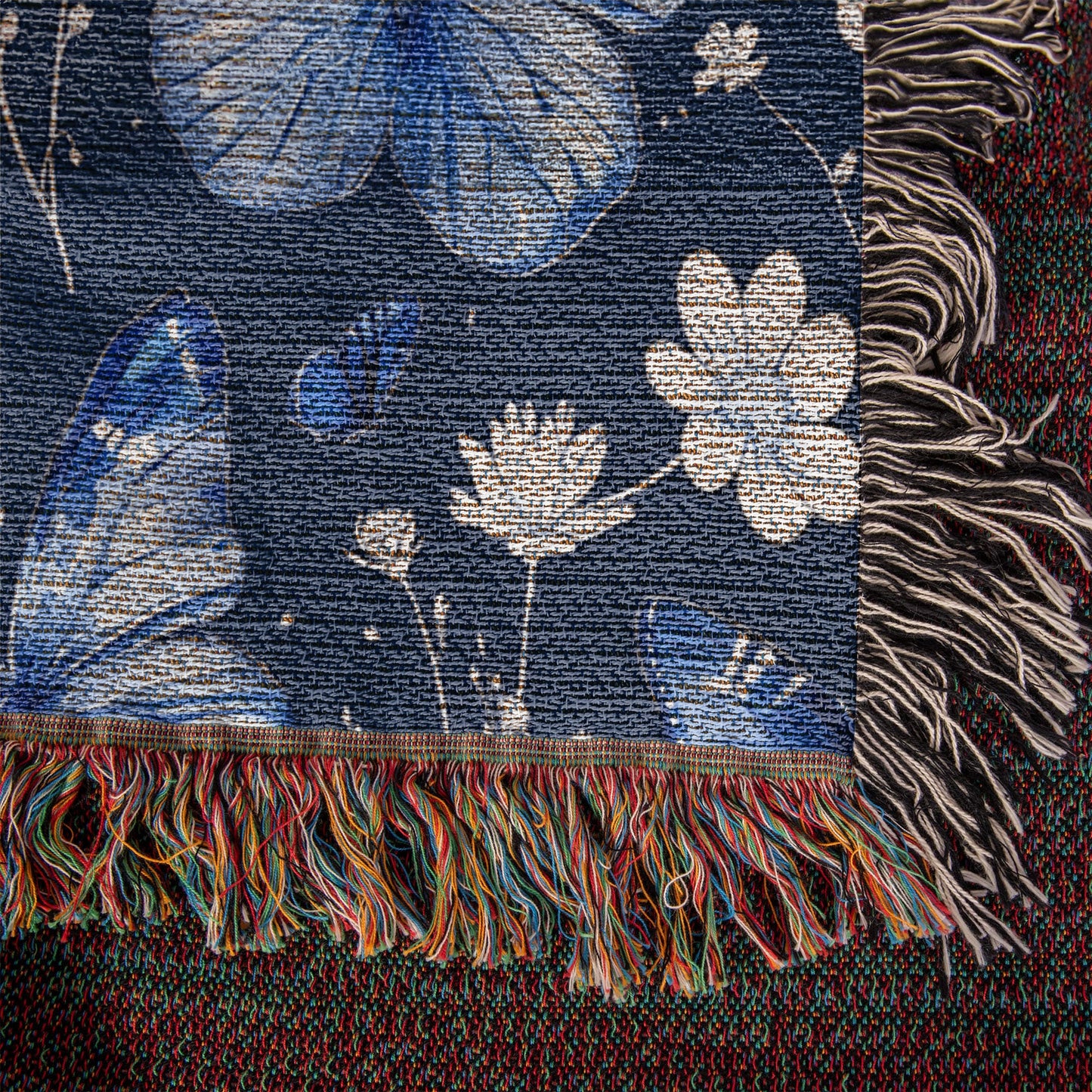 Butterflies And Flowers Pattern 014 - 50" x 60" Heirloom Woven Blanket