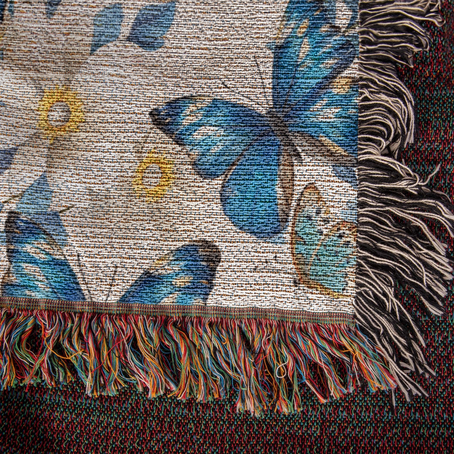 Butterflies And Flowers Pattern 007 - 50" x 60" Heirloom Woven Blanket
