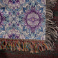 Blue And Purple Floral Pattern 020 - 50" x 60" Heirloom Woven Blanket