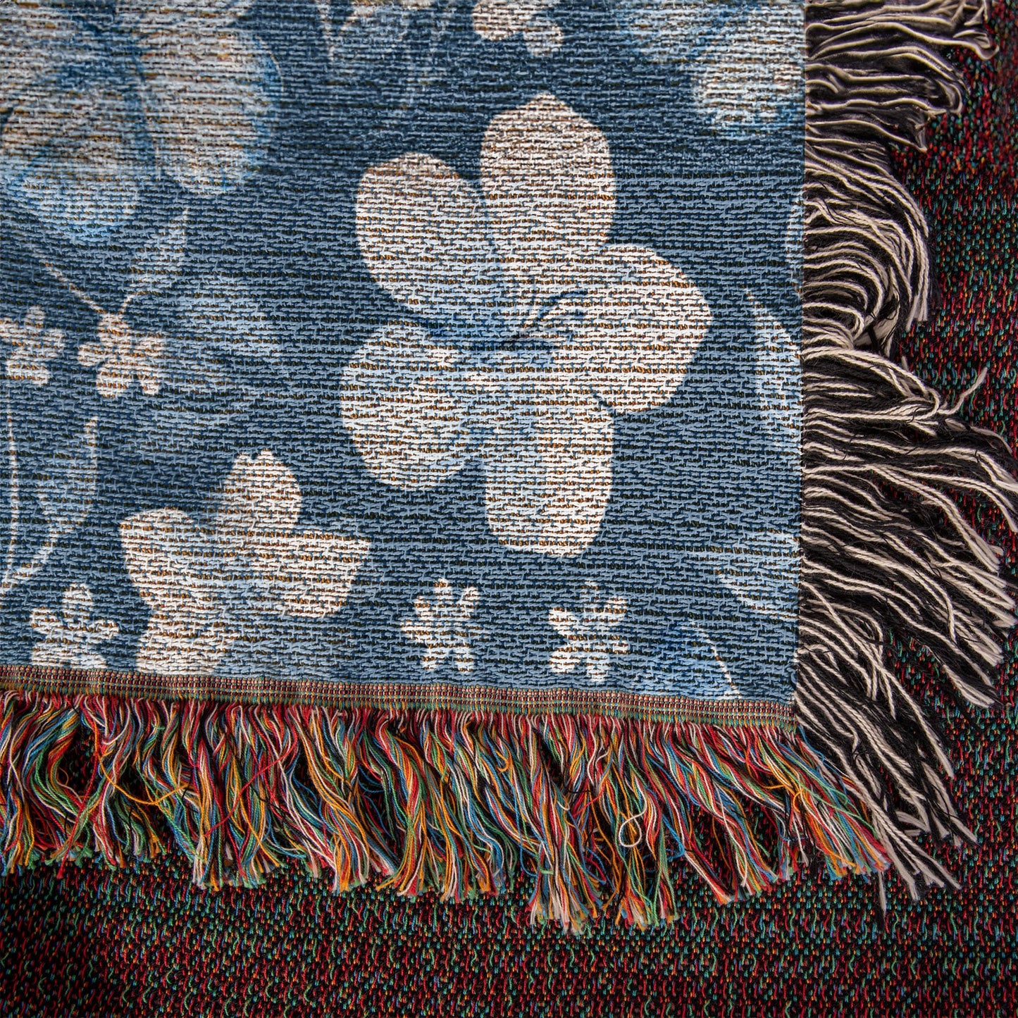 Butterflies And Flowers Pattern 023 - 50" x 60" Heirloom Woven Blanket