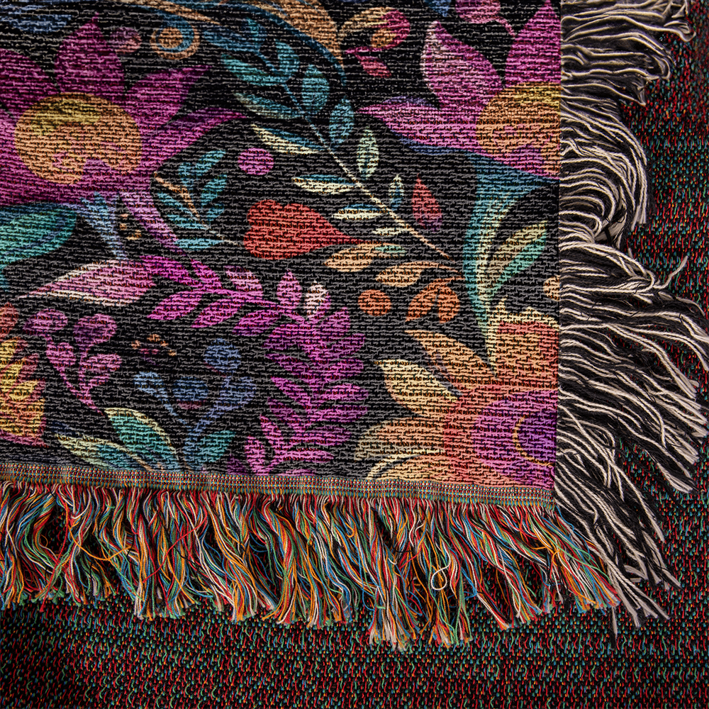 Mexican Floral Fiesta Pattern 059 - 50" x 60" Heirloom Woven Blanket