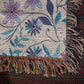 Blue And Purple Floral Pattern 019 - 50" x 60" Heirloom Woven Blanket