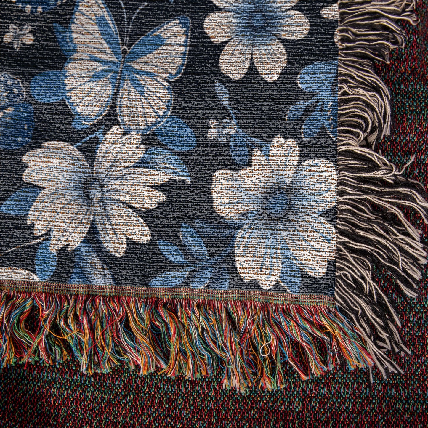 Butterflies And Flowers Pattern 010 - 50" x 60" Heirloom Woven Blanket