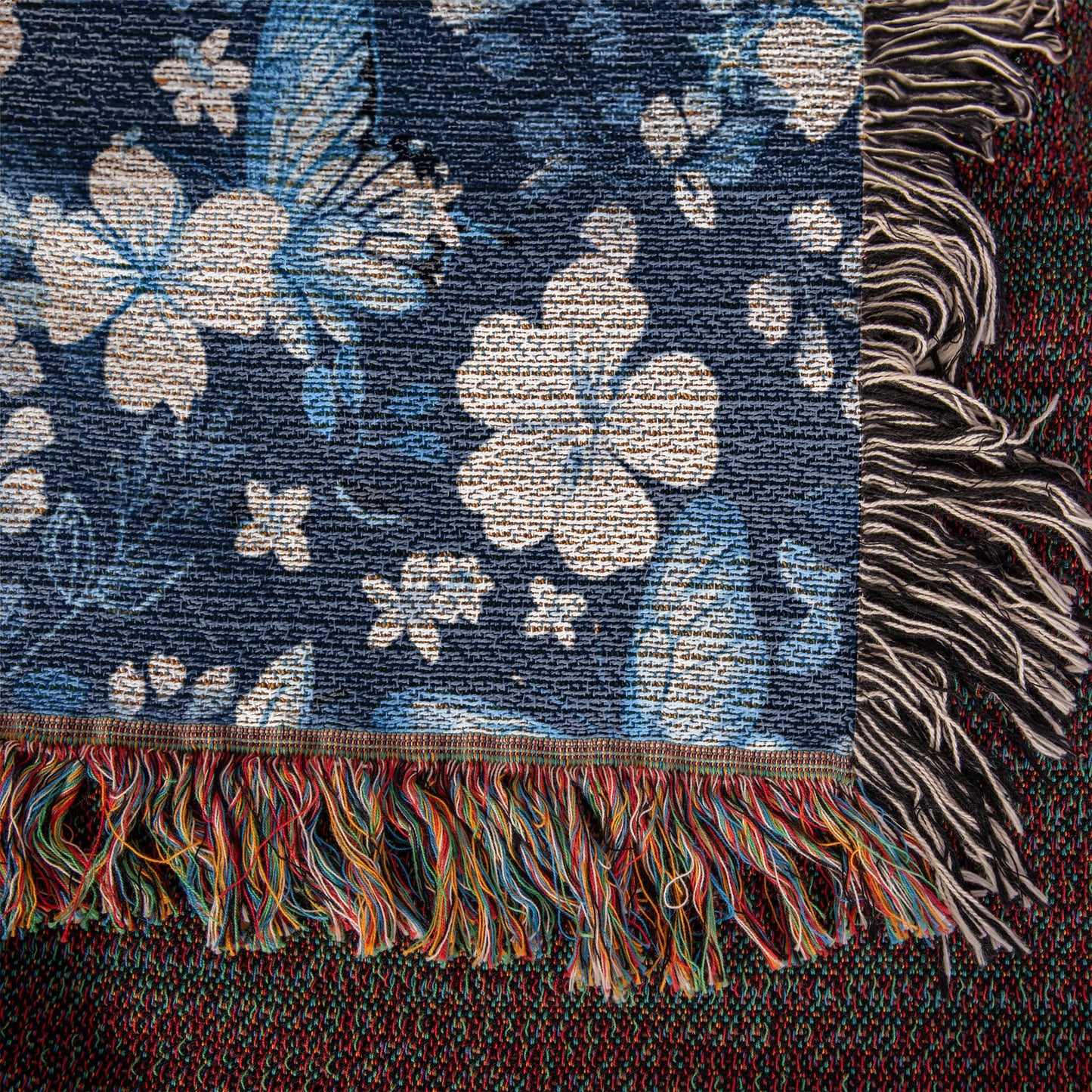 Butterflies And Flowers Pattern 028 - 50" x 60" Heirloom Woven Blanket