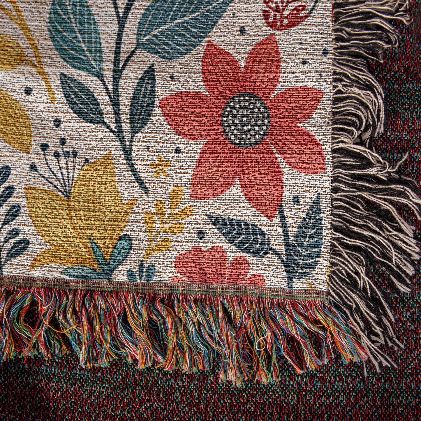 Oversized Floral Pattern 011 - 50" x 60" Heirloom Woven Blanket