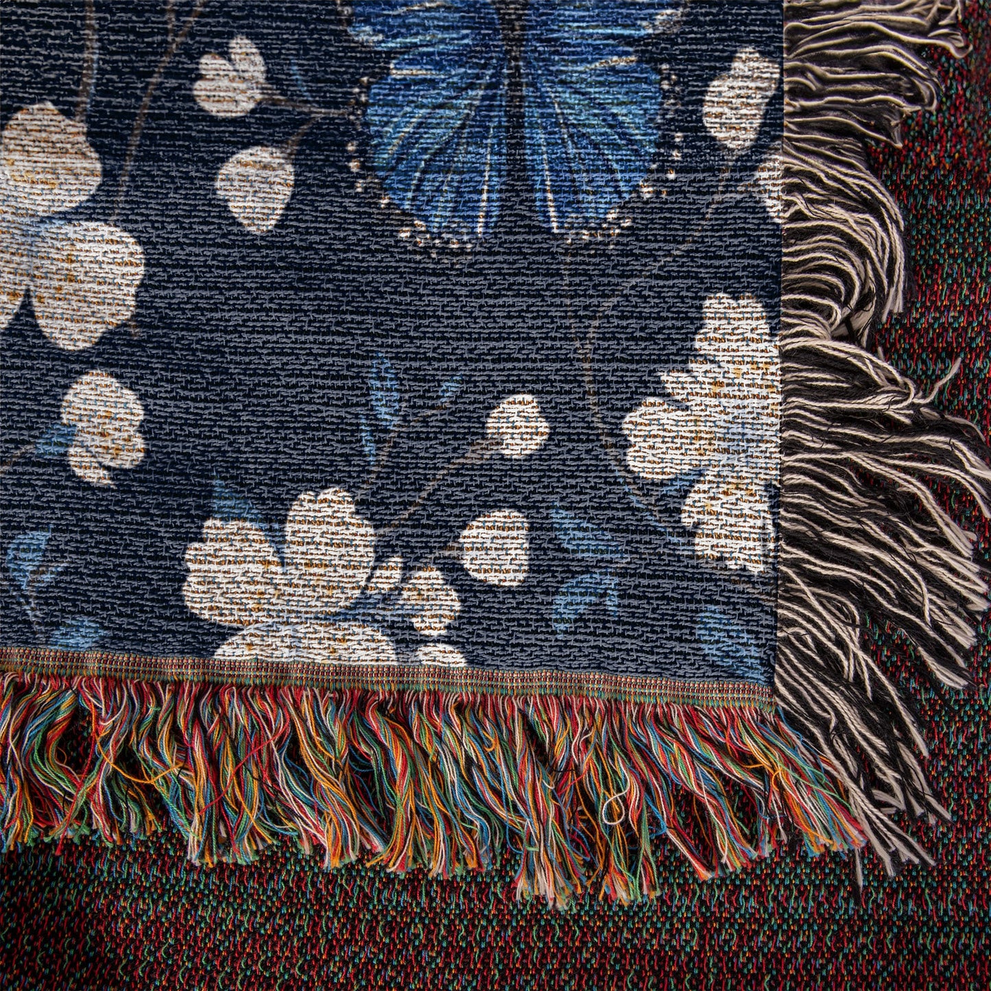 Butterflies And Flowers Pattern 003 - 50" x 60" Heirloom Woven Blanket