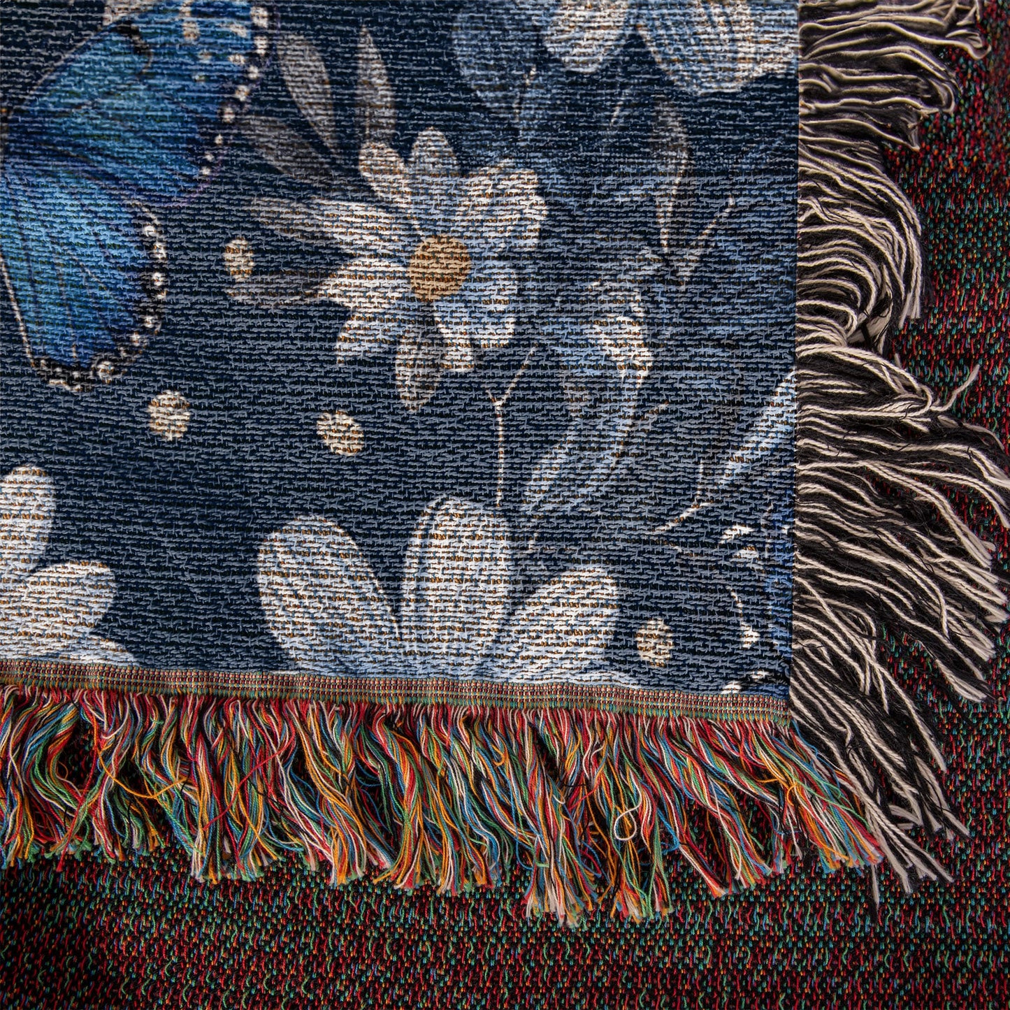 Butterflies And Flowers Pattern 001 - 50" x 60" Heirloom Woven Blanket