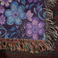 Blue And Purple Floral Pattern 003 - 50" x 60" Heirloom Woven Blanket