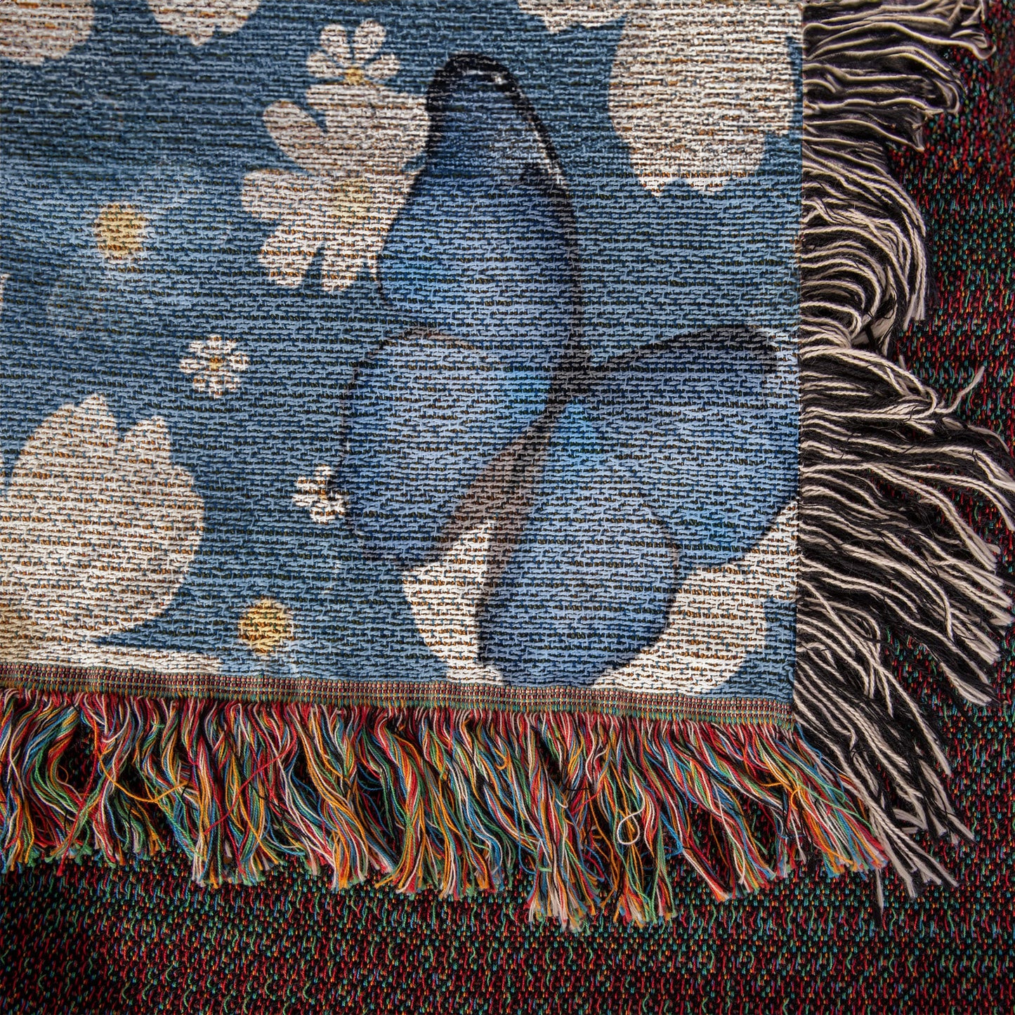 Butterflies And Flowers Pattern 020 - 50" x 60" Heirloom Woven Blanket