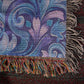 Blue And Purple Floral Pattern 010 - 50" x 60" Heirloom Woven Blanket