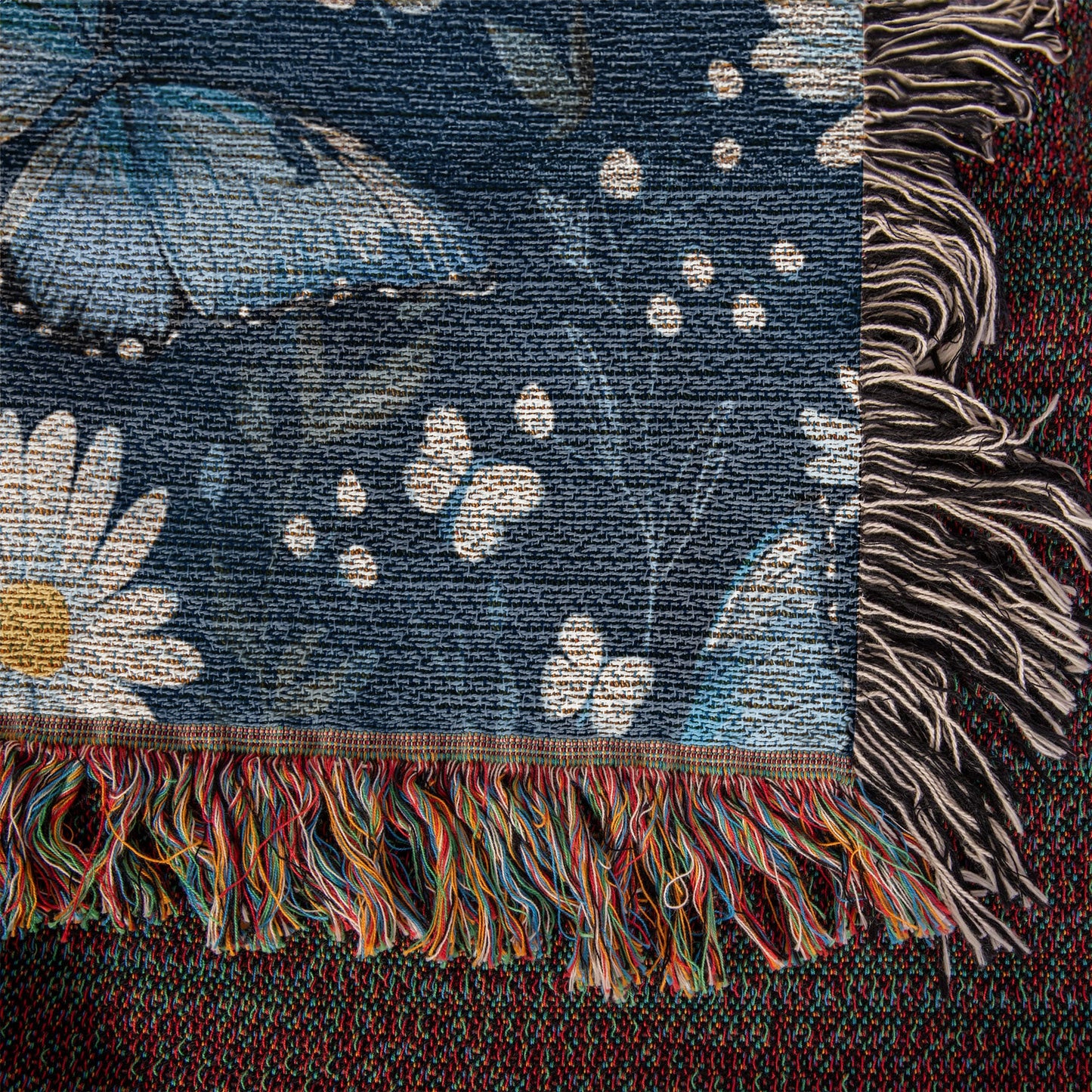 Butterflies And Flowers Pattern 015 - 50" x 60" Heirloom Woven Blanket