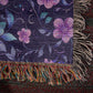 Blue And Purple Floral Pattern 026 - 50" x 60" Heirloom Woven Blanket