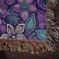 Blue And Purple Floral Pattern 005 - 50" x 60" Heirloom Woven Blanket