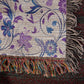 Blue And Purple Floral Pattern 012 - 50" x 60" Heirloom Woven Blanket
