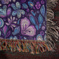 Blue And Purple Floral Pattern 001 - 50" x 60" Heirloom Woven Blanket