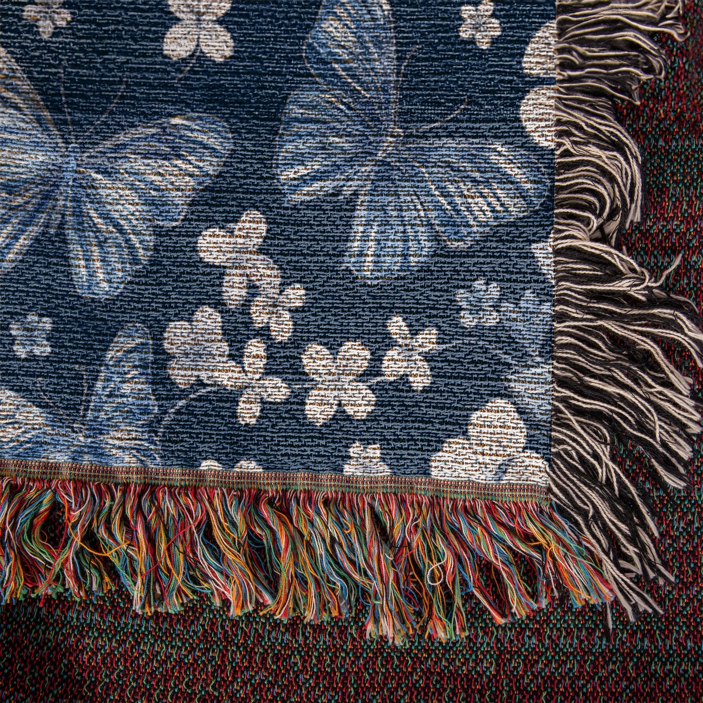 Butterflies And Flowers Pattern 022 - 50" x 60" Heirloom Woven Blanket