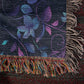 Blue And Purple Floral Pattern 002 - 50" x 60" Heirloom Woven Blanket