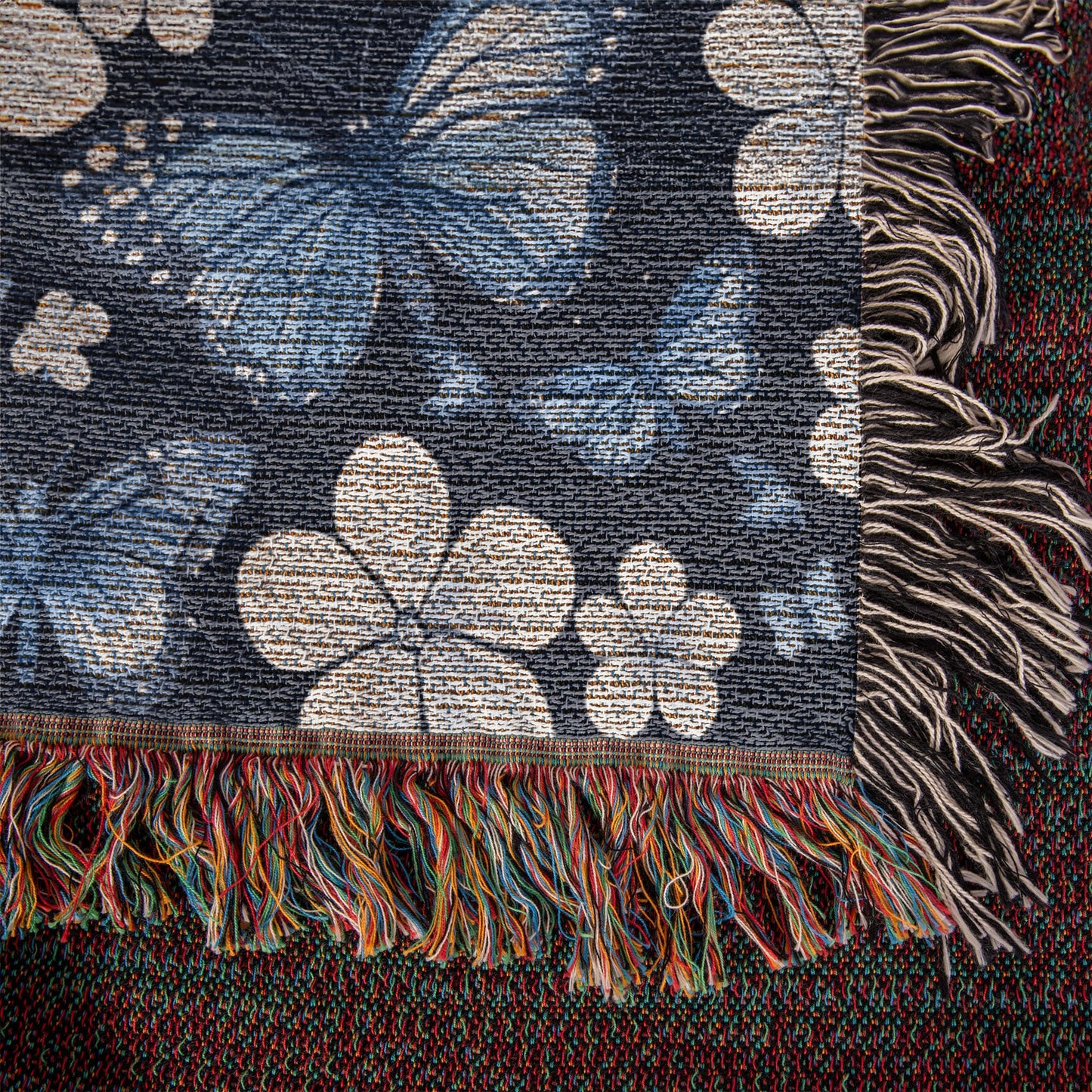 Butterflies And Flowers Pattern 005 - 50" x 60" Heirloom Woven Blanket